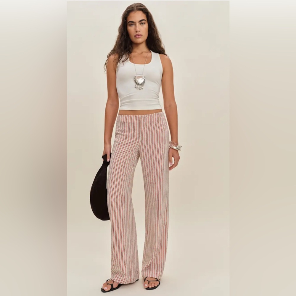 Reformation Vida Low Rise Pant Red - Size 4